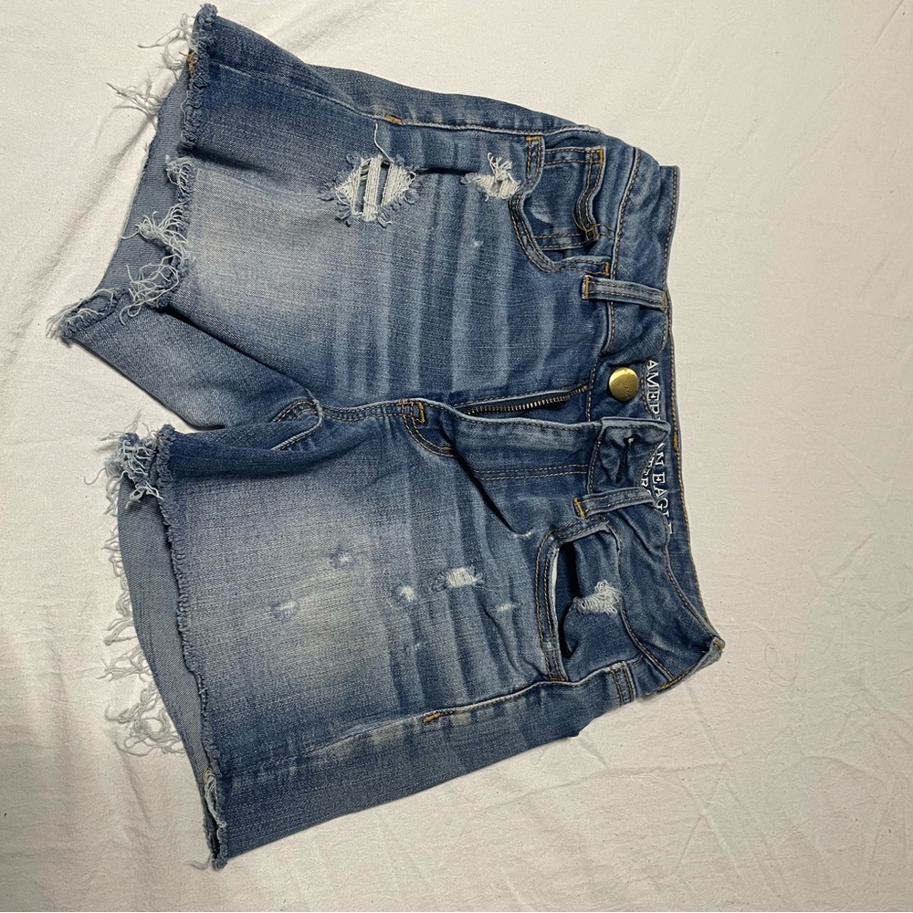 American Eagle Outfitters Blue Jean Shorts Distressed Style